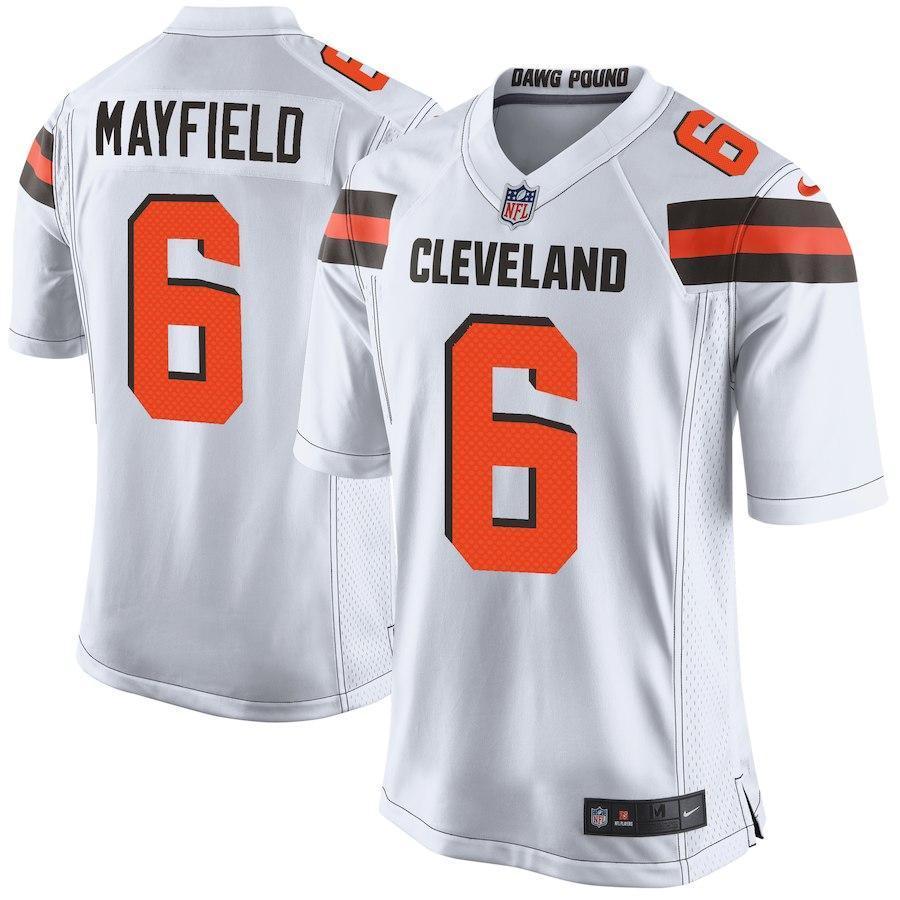 Baker Mayfield Cleveland Browns Draft Pick Game Jersey – White 2018/2019