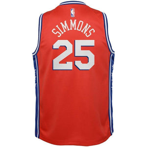 Ben Simmons Philadelphia 76ers Youth Jersey - Red 2018/2019