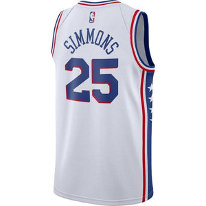 Ben Simmons Philadelphia 76ers White Swingman Jersey 2018 - 2019