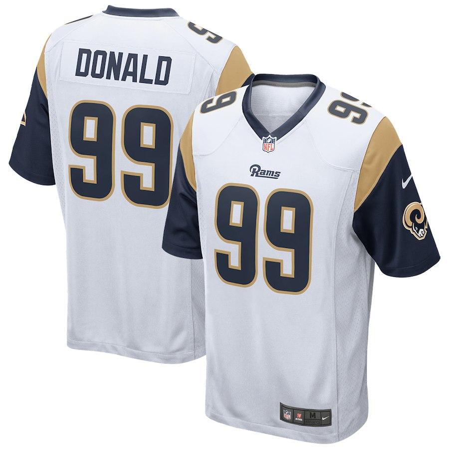 AARON DONALD LOS ANGELES RAMS SUPER BOWL PLAYER GAME JERSEY – WHITE